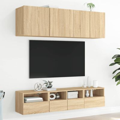 vidaXL 5-dijelni zidni TV elementi svjetlima boja hrasta drveni