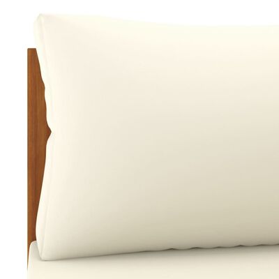 vidaXL 2-dijelna garnitura s krem bijelim jastucima od bagremovog drva