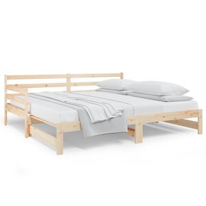 vidaXL Dnevni ležaj na izvlačenje 2x (80 x 200) cm od masivne borovine