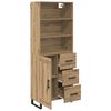 vidaXL Highboard Umjetnički hrast 69,5 x 34 x 180 cm Konstruirano drvo