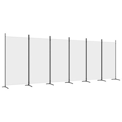 vidaXL Sobna pregrada s 6 panela bijela 520x180 cm od tkanine