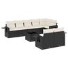 vidaXL 9-dijelni set vrtnih sofa s jastucima crni od poliratana