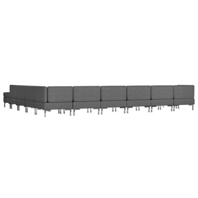 vidaXL 11-dijelni set sofa od tkanine tamnosivi