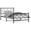 vidaXL Metalni okvir kreveta uzglavlje i podnožje crni 107x203 cm