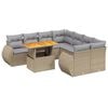 vidaXL 9-dijelni set vrtnih sofa s jastucima bež od poliratana