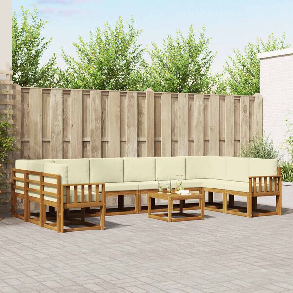 vidaXL Set vanjskih sofa s jastukom 11 pcs Prirodna i krem