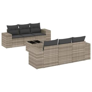 vidaXL 7-dijelni set vrtnih sofa svjetlosivi od poliratana