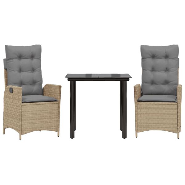 vidaXL 5-dijelni vrtni blagovaonski set od poliratana s jastucima bež