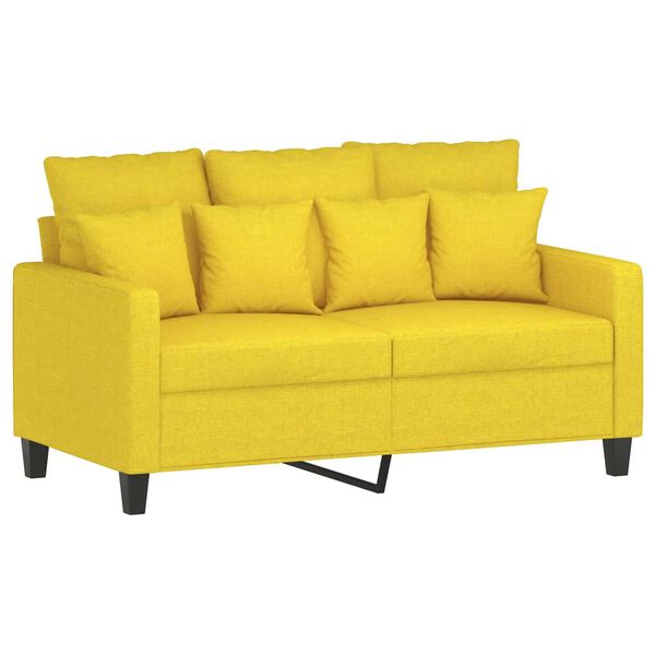 vidaXL 2-dijelni set sofa s jastucima svjetložuti od tkanine