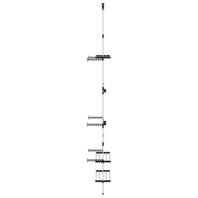 vidaXL Teleskopski vrtni stalak s 3 police srebrni aluminijski