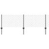 vidaXL Ograda s postovima Siva 0,6 x 25 m Čelik i PVC