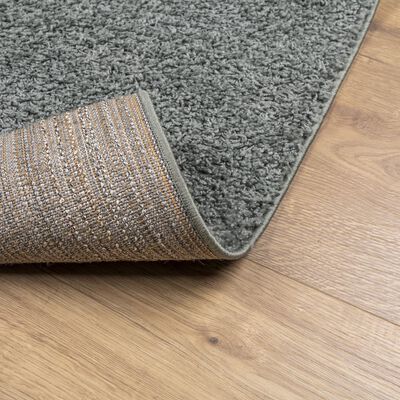 vidaXL Čupavi moderni tepih s visokim vlaknima zeleni 60x110 cm