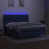 vidaXL Krevet box spring s madracem LED plavi 180x200 cm od tkanine