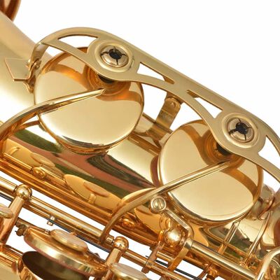 vidaXL Alto Saksofon Žuti mesing s zlatnim lakom Eb