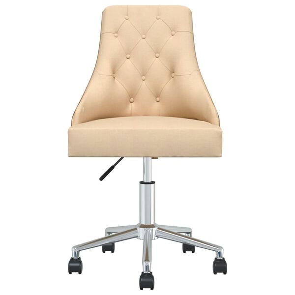 vidaXL Okretne blagovaonske stolice od tkanine 6 kom krem