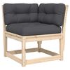 vidaXL Kutna vrtna sofa s jastucima 73x73x78 cm od masivne borovine