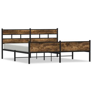 vidaXL Metalni okvir kreveta bez madraca boja hrasta 180x200 cm
