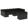 vidaXL 13-dijelni set vrtnih sofa s jastucima poliratan crni