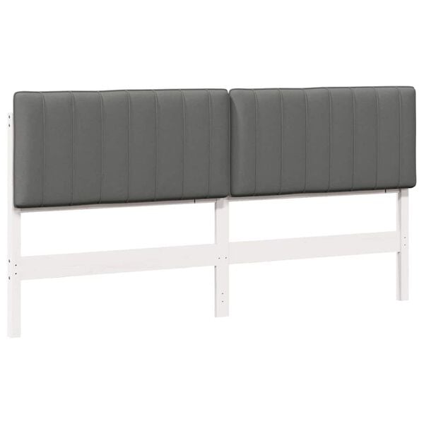 vidaXL Tapecirani uzglavlje s uzglavljem Bijela i svijetlo siva 200 cm