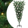 vidaXL Umjetno božićno drvce naopako s setom kuglica Zelena 120 cm PVC