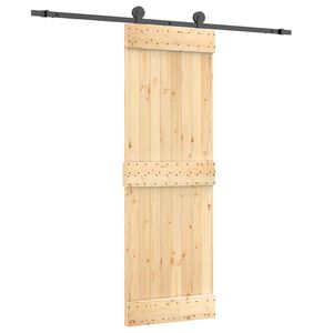 vidaXL Klizna vrata 70 x 210 cm Čvrsta borovina (neobrađena)