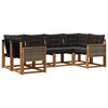 vidaXL Set vanjskih sofa s jastukom 6 pcs Prirodna i crna