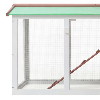 vidaXL Vanjski veliki kavez za zečeve smeđe-bijeli 145x45x84 cm drveni