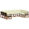 vidaXL Set vanjskih sofa 9 kom. Prirodna i krem