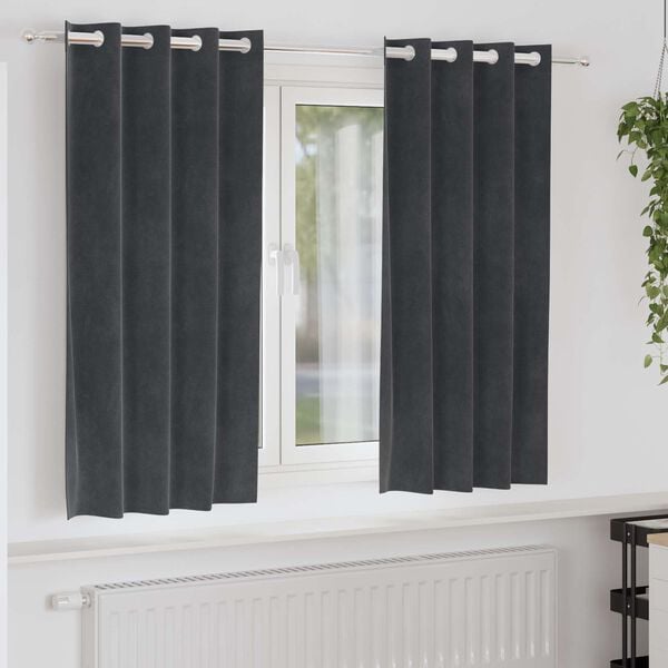 vidaXL Zavjese za zamračivanje 2 pcs Svijetlo siva 140 x 175 cm Bar&scaron;un