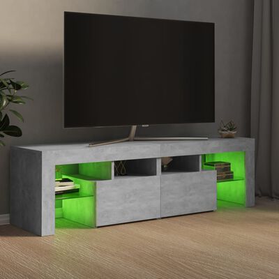 vidaXL TV ormarić s LED svjetlima siva boja betona 140x36,5x40 cm