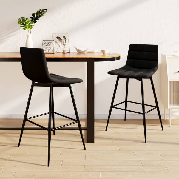 vidaXL Barski stolci 2 kom crni bar&scaron;unasti
