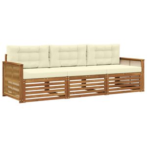 vidaXL Set vanjskih sofa s jastukom 3 pcs Prirodna i krem