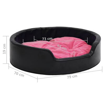vidaXL Krevet za pse crno-ružičasti 79x70x19 cm pliš i umjetna koža