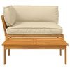 vidaXL Set sofe s jastukom Jednobojno 2 pcs Bež Čvrsto drvo akacije