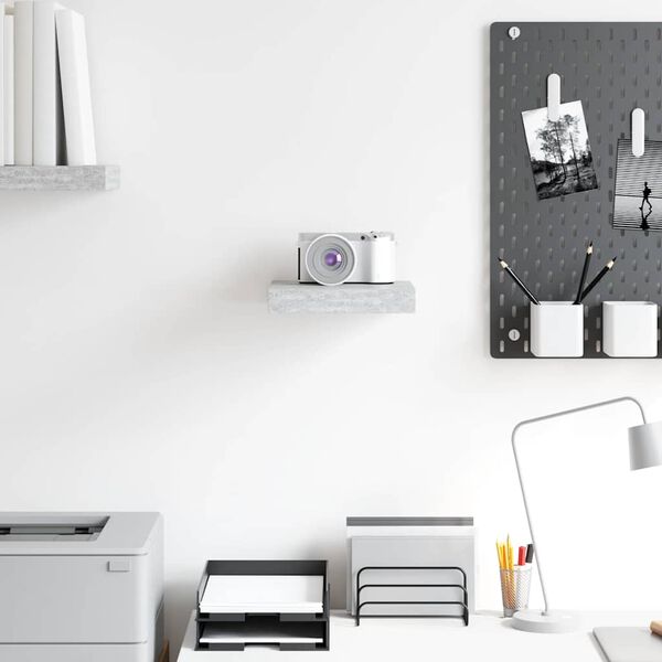 vidaXL Plutajuća zidna polica siva boja betona 23 x 23,5 x 3,8 cm MDF