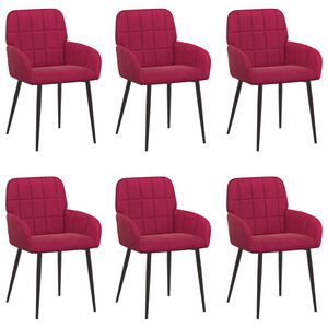 vidaXL Trpezarijske stolice 6 pcs Bar&scaron;un Vinska crvena 57 x 50 x 85 cm