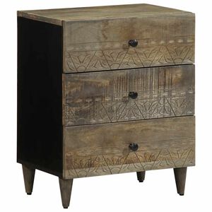 vidaXL Noćni ormarić svijetlo sivi 50x33x60 cm Puno drvo Mango
