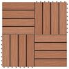 vidaXL Pločice za decking 3D Dizajn 11 pcs Svijetlosmeđa 30 x 30 cm