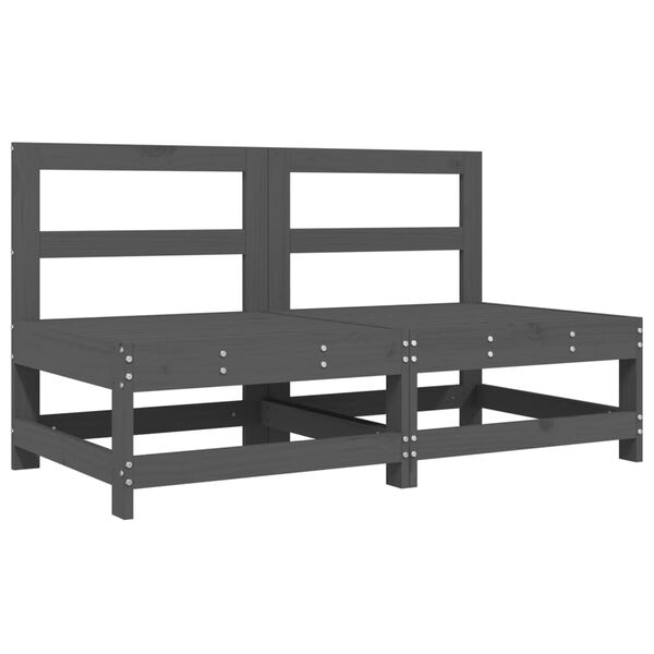 vidaXL 6-dijelna vrtna garnitura siva od masivne borovine