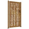 vidaXL Vrtna vrata 100x200 cm Corten čelik dizajn od bambusa