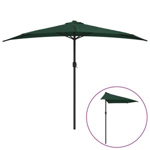 vidaXL Balkonski suncobran s aluminijskom &scaron;ipkom 300 x 155 cm zeleni