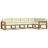 vidaXL Set vanjskih sofa 5 kom. Prirodna i krem