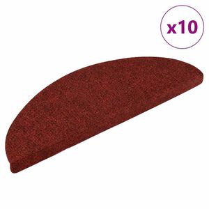 vidaXL Prostirke za stepenice, samoljepljive, 10 kom, 56x17x3 cm, bordo crvene, poluokrugle