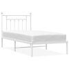 vidaXL Metalni okvir za krevet s uzglavljem bijeli 90x200 cm