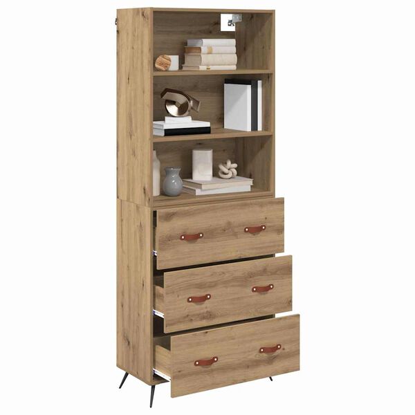 vidaXL Highboard Umjetnički hrast 69,5 x 34 x 180 cm Konstruirano drvo