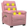 vidaXL Masažna fotelja na podizanje ružičasta baršunasta