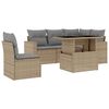 vidaXL 6-dijelni set vrtnih sofa s jastucima bež od poliratana