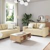 vidaXL Sofa 3 pcs Krema 221 x 80 x 80 cm Platnasta tkanina