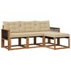 vidaXL Set vanjskih sofa s jastukom 4 pcs Prirodna i bež