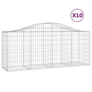 vidaXL Lučne gabionske ko&scaron;are 10 kom 200x50x80/100cm pocinčano željezo